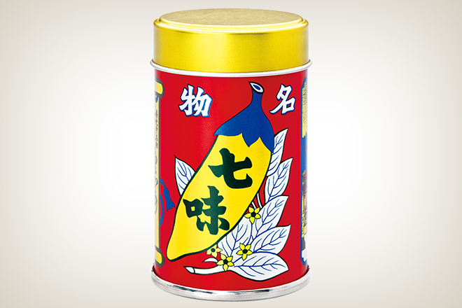 七味唐からし 中辛缶（株式会社八幡屋礒五郎）